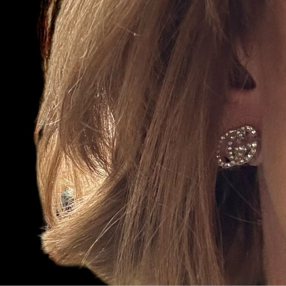 RHINESTONE GG ELEGANT STUD EARRINGS - Picture 5 of 5